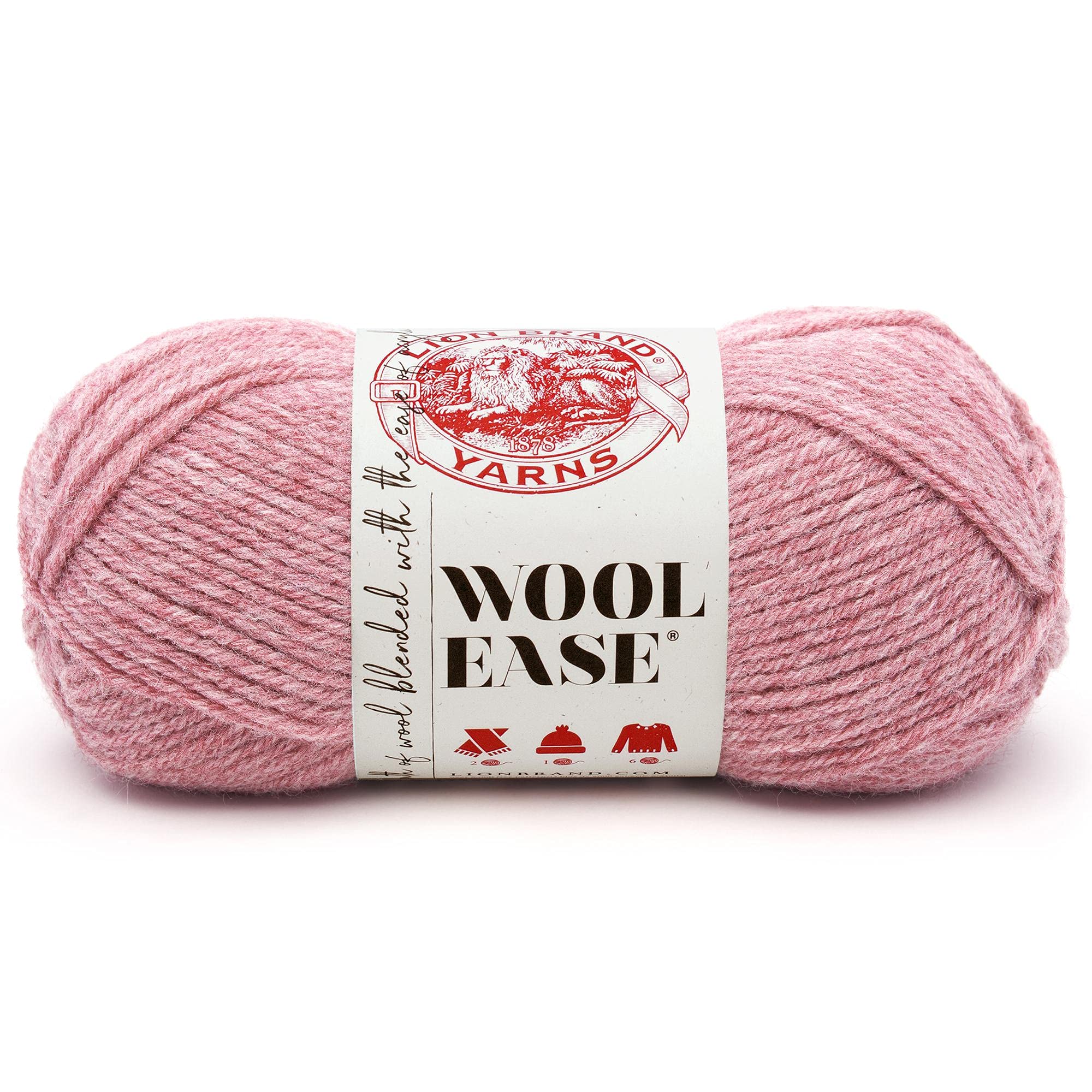 Lion Brand Yarn Wool-Ease, Soft, Worsted Weight Wool Blend Yarn for Knitting, Crochet, and Crafts, Rose Heather, 1 Pack โ image 1