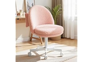 GTRACING Velvet Tall Office Chair with Wheels Vanity Chairs with Back, Versatile Height Use: Office to Bar Stools Small Ergonomic Comfy Armlees Computer Desk Chair with Bow Lumbar Pillow for Gift