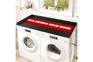 Avana (100% Natural Solid Wood Washer Dryer Countertop – Black Pine Laundry Countertop with Raised Edges, 54” x 27.5” Counter Top for Washer and Dryer, Laundry Room Organizer & Tabletop