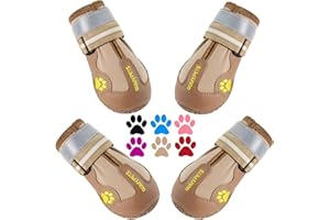 QUMY Dog Shoes for Large Dogs, Medium Dog Boots & Paw Protectors for Winter Snowy Day, Summer Hot Pavement, Water-Resistant i