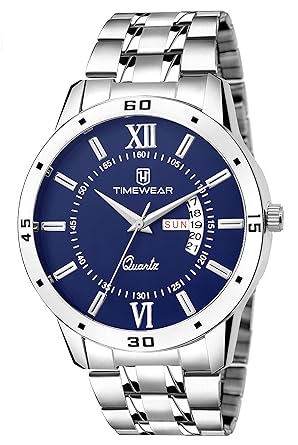 Day Date Functioning Blue Dial Chain Watch for Men