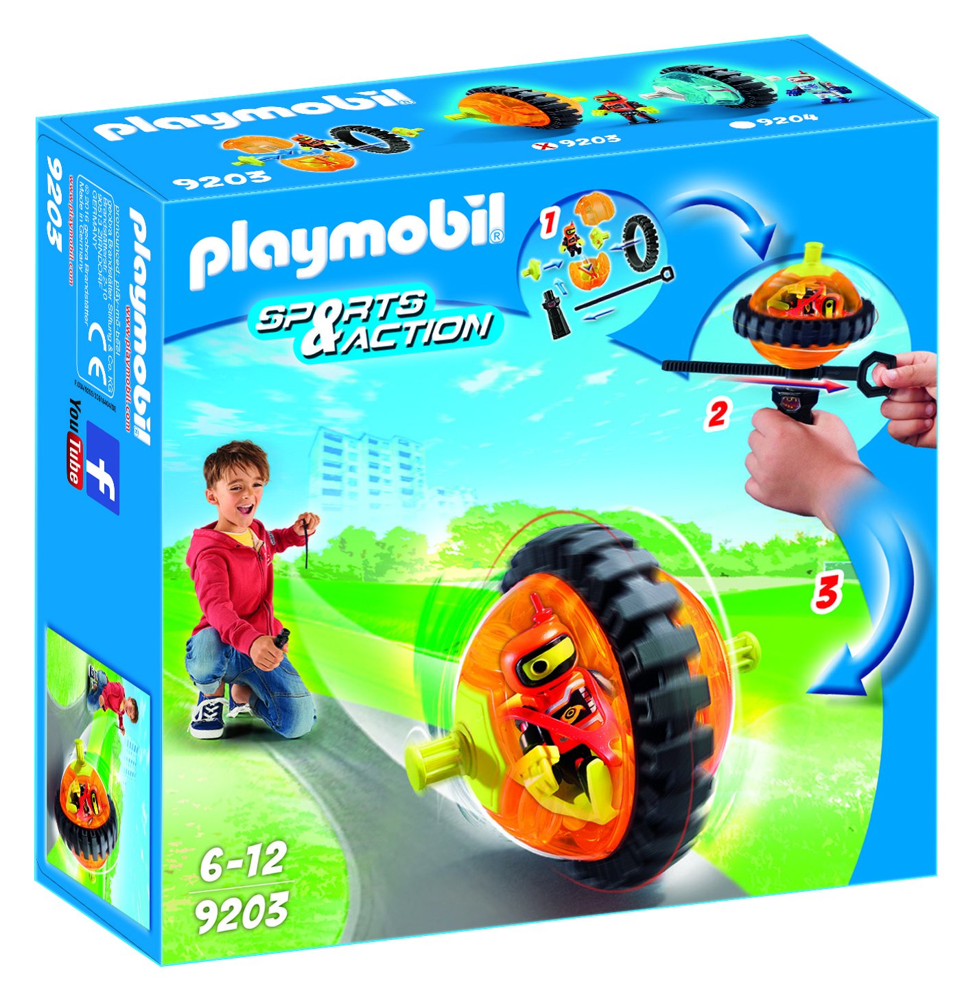 PlayMOBIL 9203 Outdoor Action Orange Roller Racer, Fun Imaginative Role-Play, PlaySets Suitable for Children Ages 4+