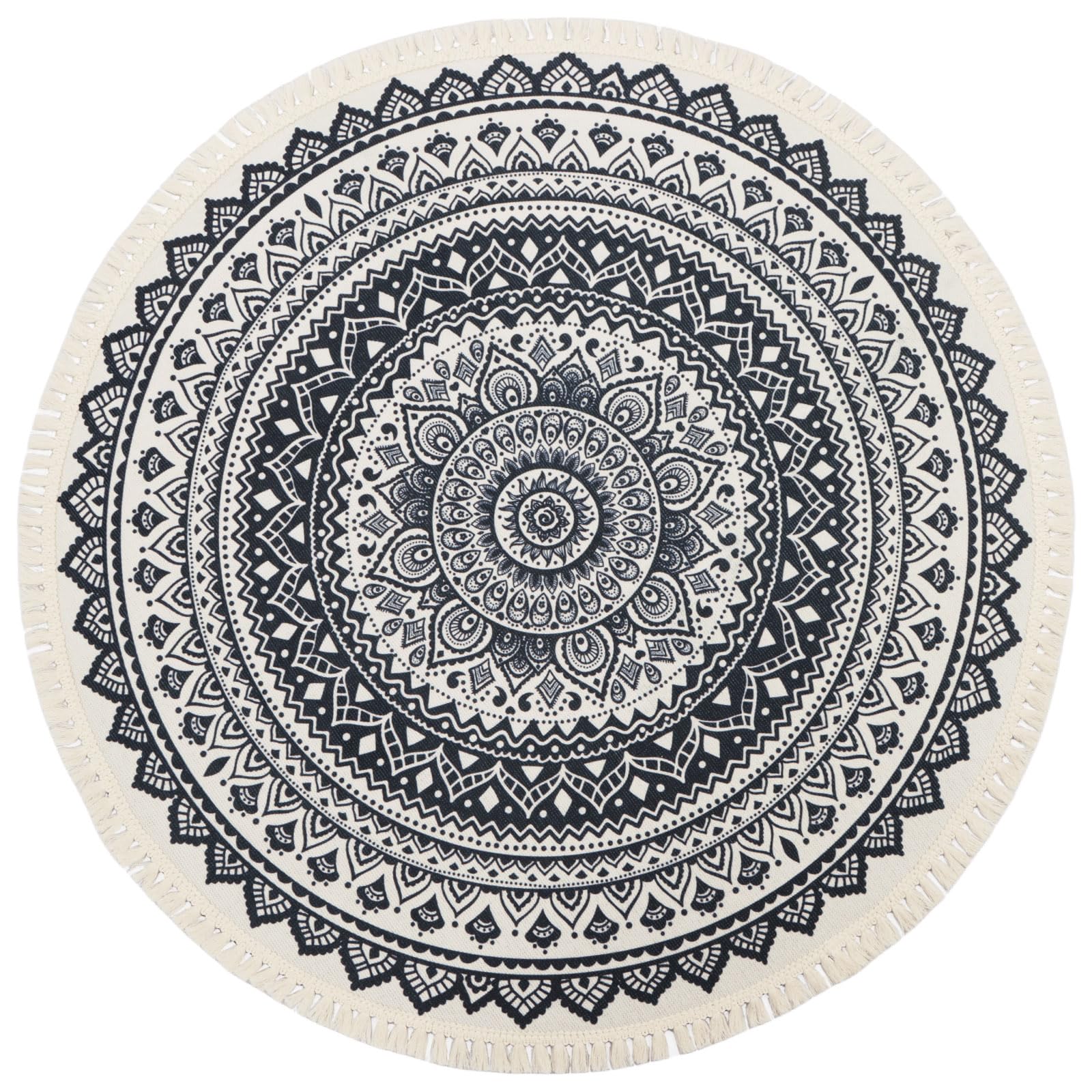 Terafeels Round Rugs for Living Room 100 cm Bobo Carpet Non Slip Machine Washine Bedside Floor Rug for Bedroom Kitchen Bedroom Hallway Entrace 3100