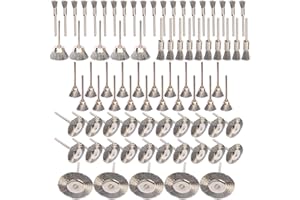 Hiqalty 80 Pcs Rotary Tool Wire Brushes Set,Stainless Steel Wire Wheels Pen Brush Kit Accessories for Rotary Tool,for Rust Removing Rotary Brushes for Machines