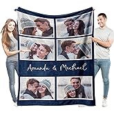 Couple Gift Ideas Custom Blankets with Photos Text Personalized Blanket Soft Flannel for Girlfriend Boyfriend Valentines Gift