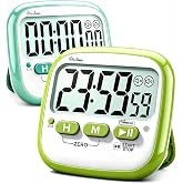 Antonki 2 Pack Classroom Timers for Kids Teachers, Magnetic Countdown Digital Kitchen Timer for Cooking, Study, Exercise, Games, Time Mangement - Loud/Silent Mode - Battery Included
