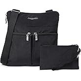 Baggallini Horizon Crossbody Bags for Women 10x10.5 Lightweight Water-Resistant Nylon RFID Purse Handbag w/Wristlet Included