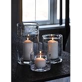 ARIAMOTION Hurricane Candle Holders Glass Cylinders Set of 3 (10" 7" 4") | Clear Seeded Bubbles, Cylinder Vases For Pillar Candles, Modern Rustic Table Centerpiece Decor