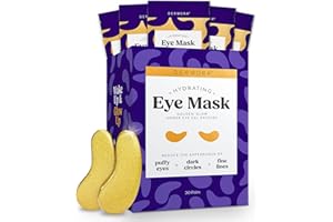 DERMORA Golden Glow Under Eye Patches (30 Pairs Eye Gels) - Rejuvenating Treatment for Dark Circles, Puffy Eyes, Refreshing, Revitalizing, Travel, Wrinkles
