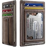 BULLIANT Men Wallet,Slim Leather Wallet Money Clip Card Hodler For Men Gift 8 Cards RFID Blocking