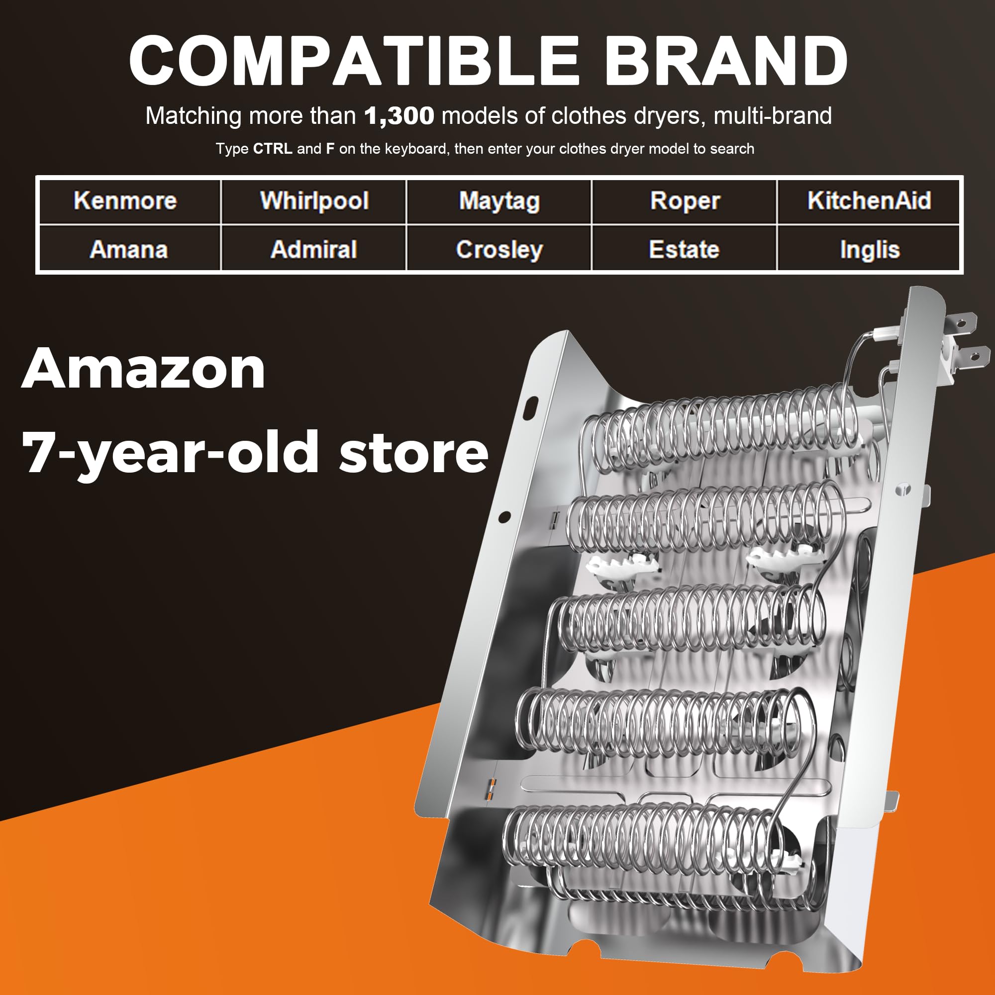 Hot Selling 279838 W10724237 Dryer Heating Element 3403585 For Whirlpool wed4815ew1 Kenmore 110 500 600 Maytag Medc215ew1 Roper Amana ned4655ew1 Replaces 3398064 2406026 3403585 Romalon OEM