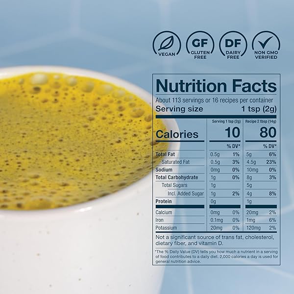 LAIRD SUPERFOOD NON-DAIRY ORIGINAL SUPERFOOD TURMERIC COCONUT POWDER COFFEE CREAMER, GLUTEN FREE, NON-GMO, VEGAN, 16 OZ. BAG, PACK OF 1