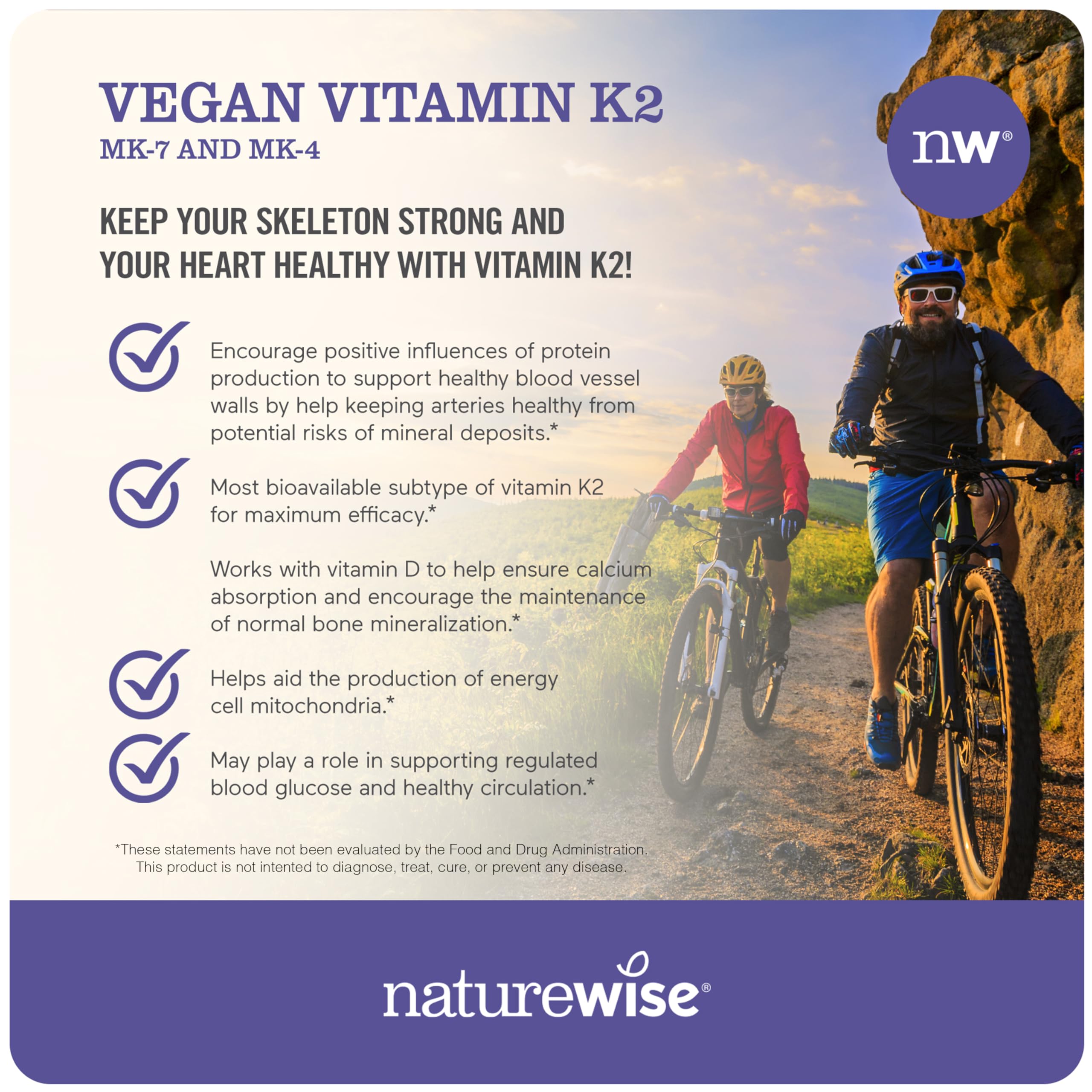 NatureWise Vitamin K2 + Vitamin D3 5,000IU (3 Month Supply - 90 softgels per Bottle)
