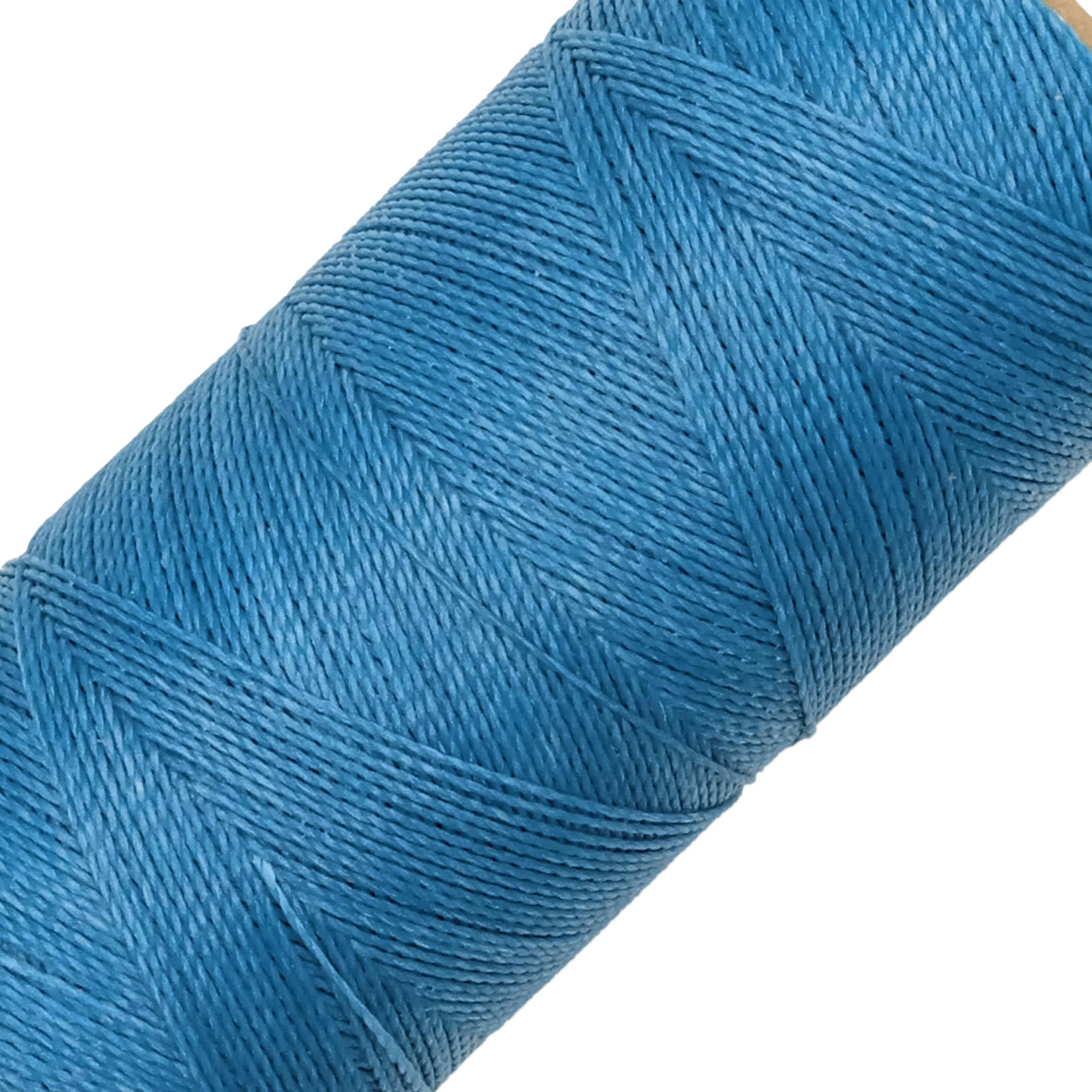 LINHASITA Waxed Thread 100gr / 360 Metres 0.5 mm Thick Polyester Macrame 30 Colours - blue turquoise — image 1
