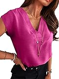 ANRABESS Women Tops Cap Sleeve Textured Dressy