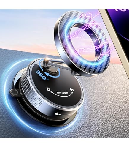BISART Magnetic Car Phone Holder - 96LBS Suction, 360° Rotation, MagSafe Compatible