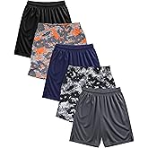 Andrew Scott Boys Active Performance & Mesh Style Basketball Sport Shorts - Multi Packs
