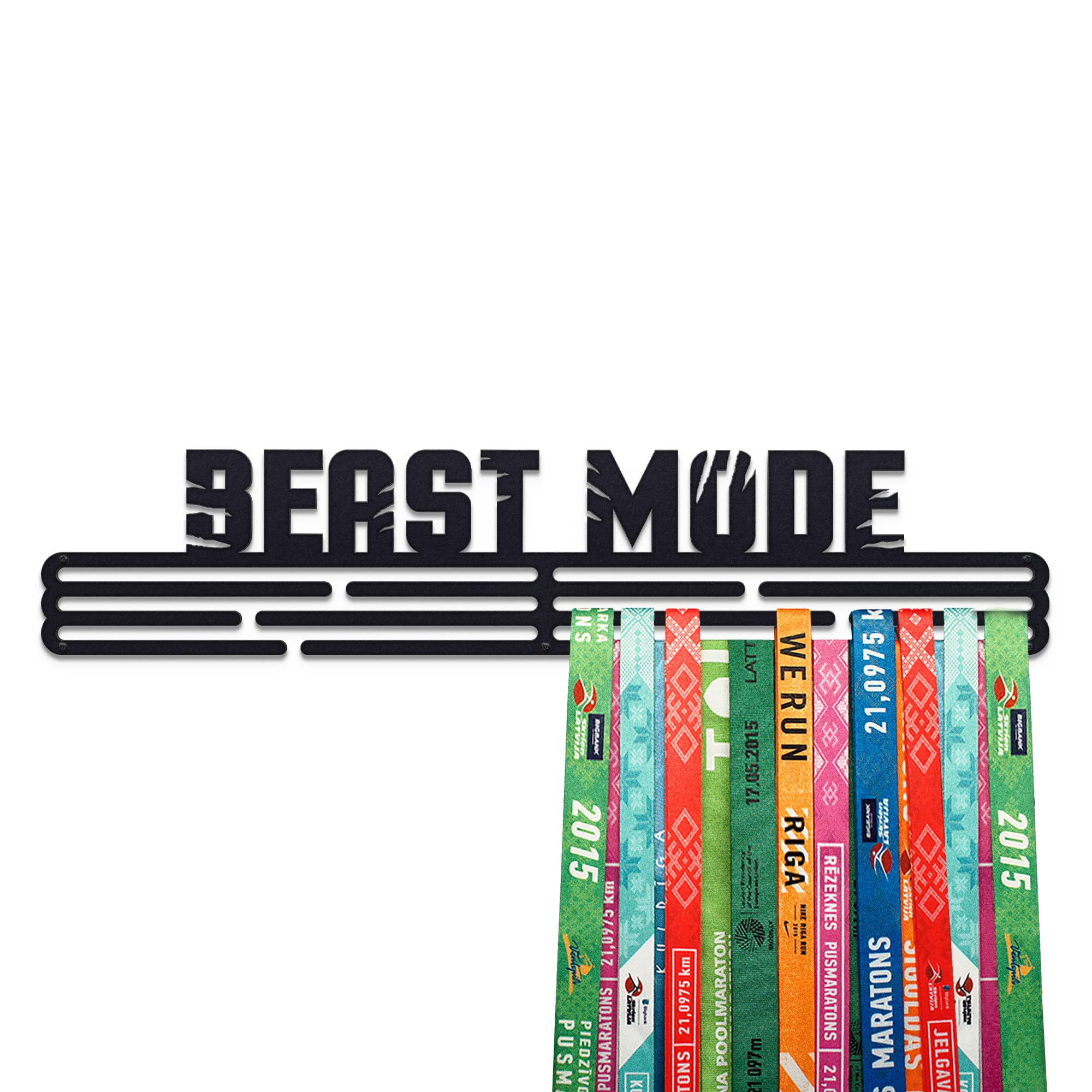 United Medals BEAST MODE Sport Medal Hanger Display | Matte Black Steel Medal holder | Awards display rack for up to 60 medals