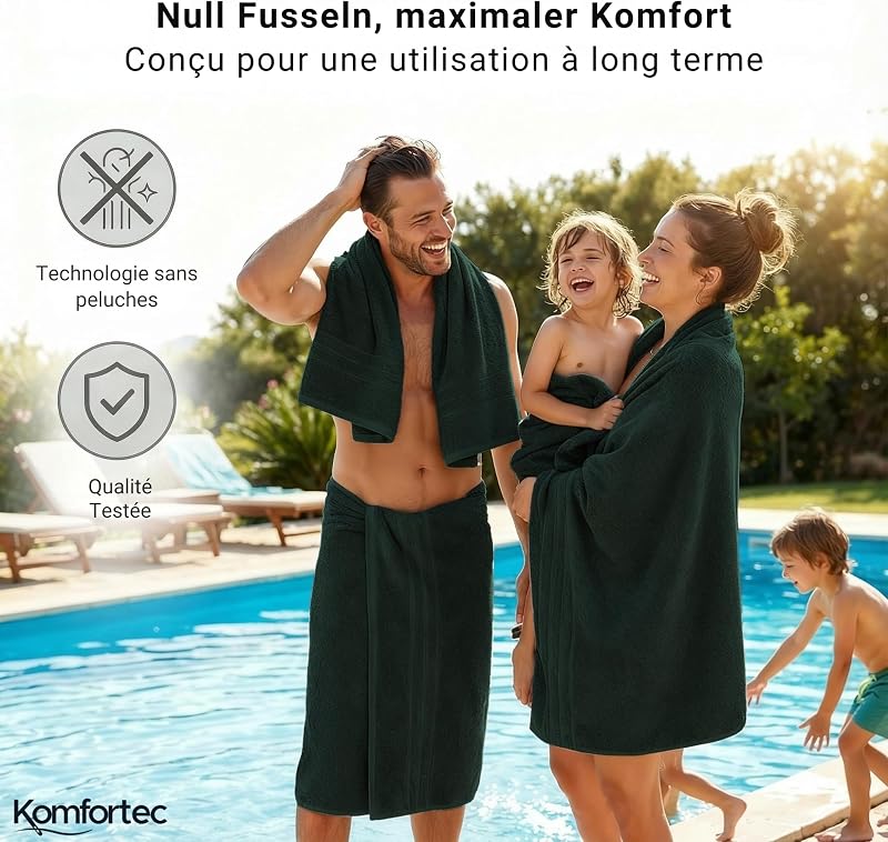 Drap de Bain 100x200 cm, 100% Coton — photo 5 sur 5