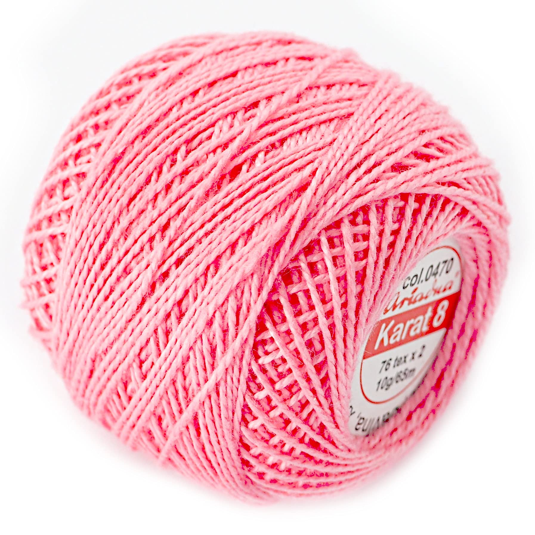 Cotton Crochet Embroidery Yarn 71yd/65m Quality Ball 0.35oz/10g Thread Floss Size 8 (Watermelon 470)