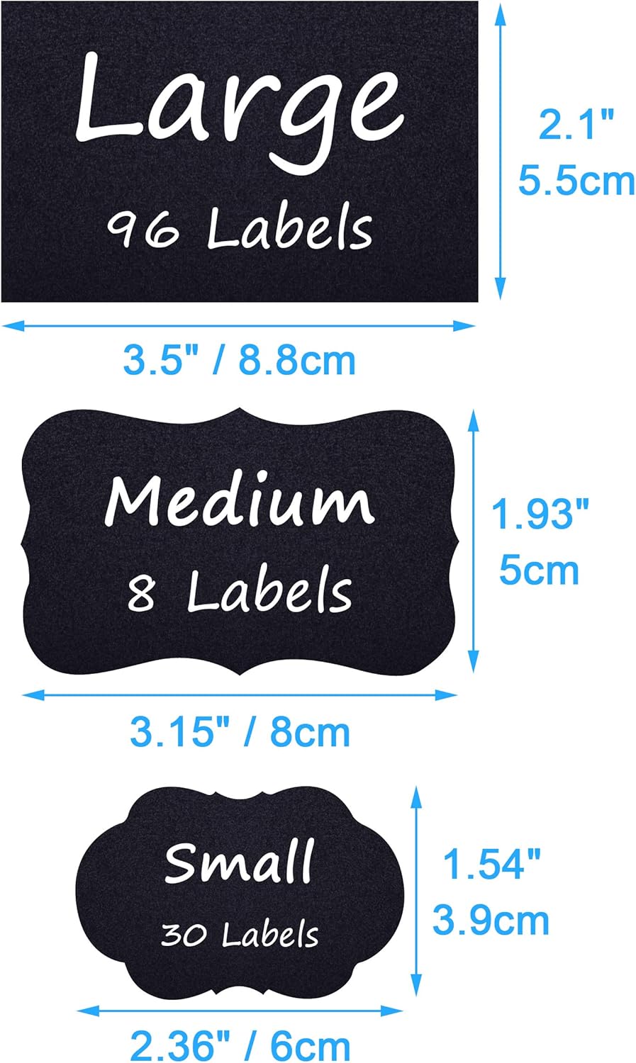 Wisdompro 134 Chalkboard Labels with 2 Chalk Markers, Removable and Waterproof Blackboard Stickers for Food Jars Spice, Glass - Image 3