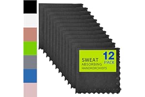 CYCLXY 12 Pack Sweat Absorbing Handkerchiefs,Microfiber Sweat Rags Towels for Men & Women,Small Sweat Cloth for Hand,Hankies