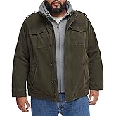 Levi's Men's Washed Cotton Hooded Military Jacket (Regular & Big & Tall Sizes)