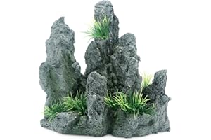AQUA KT Aquarium Mountain Cichlid Stone Rock Betta Fish Hide Natural View for Marine or Freshwater Aquarium Landscape Large Fish Tank Decoration, Pack of 1