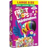 Kellogg's Froot Loops with Marshmallows Breakfast Cereal, 12g Whole Grains, Large Size, 13.3 oz