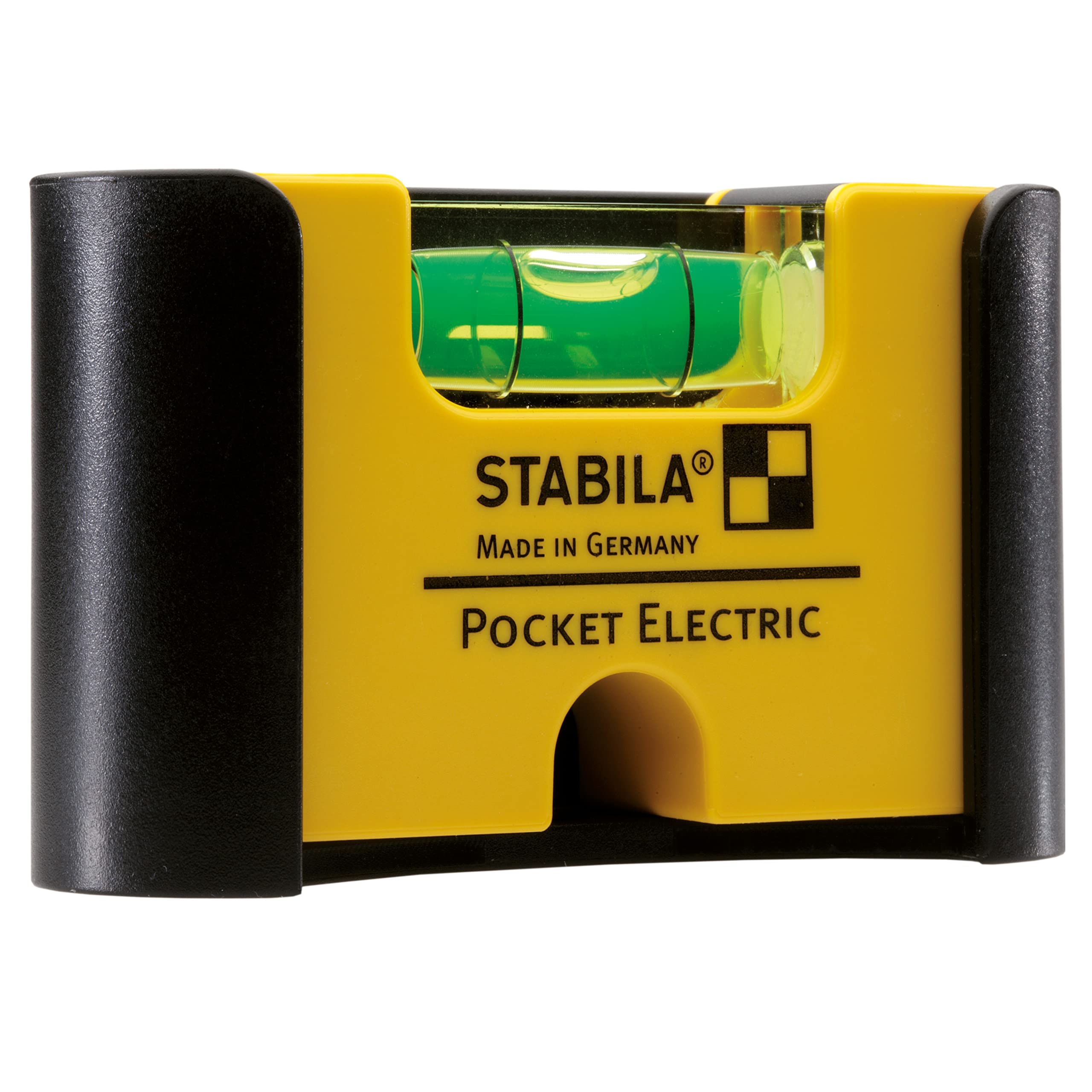 Stabila 18115/4 "Type Pocket Electric" Spirit Level with 7 cm Belt Clip - Yellow/Black