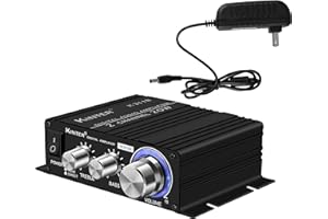 Kinter K3118 Texas Instruments TI Digital Hi-Fi Audio Mini Class D Home Auto DIY Arcade Stereo Amplifier with 12V 3A Power Supply Black