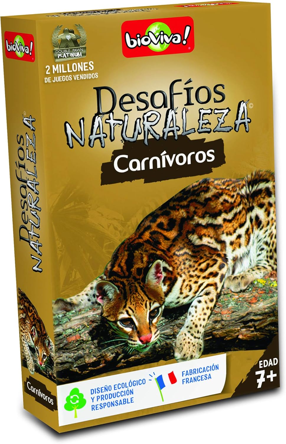 Bioviva- Juego de cartas Desafíos Naturaleza Carnívoros (Asmodee 307) , color/modelo surtido