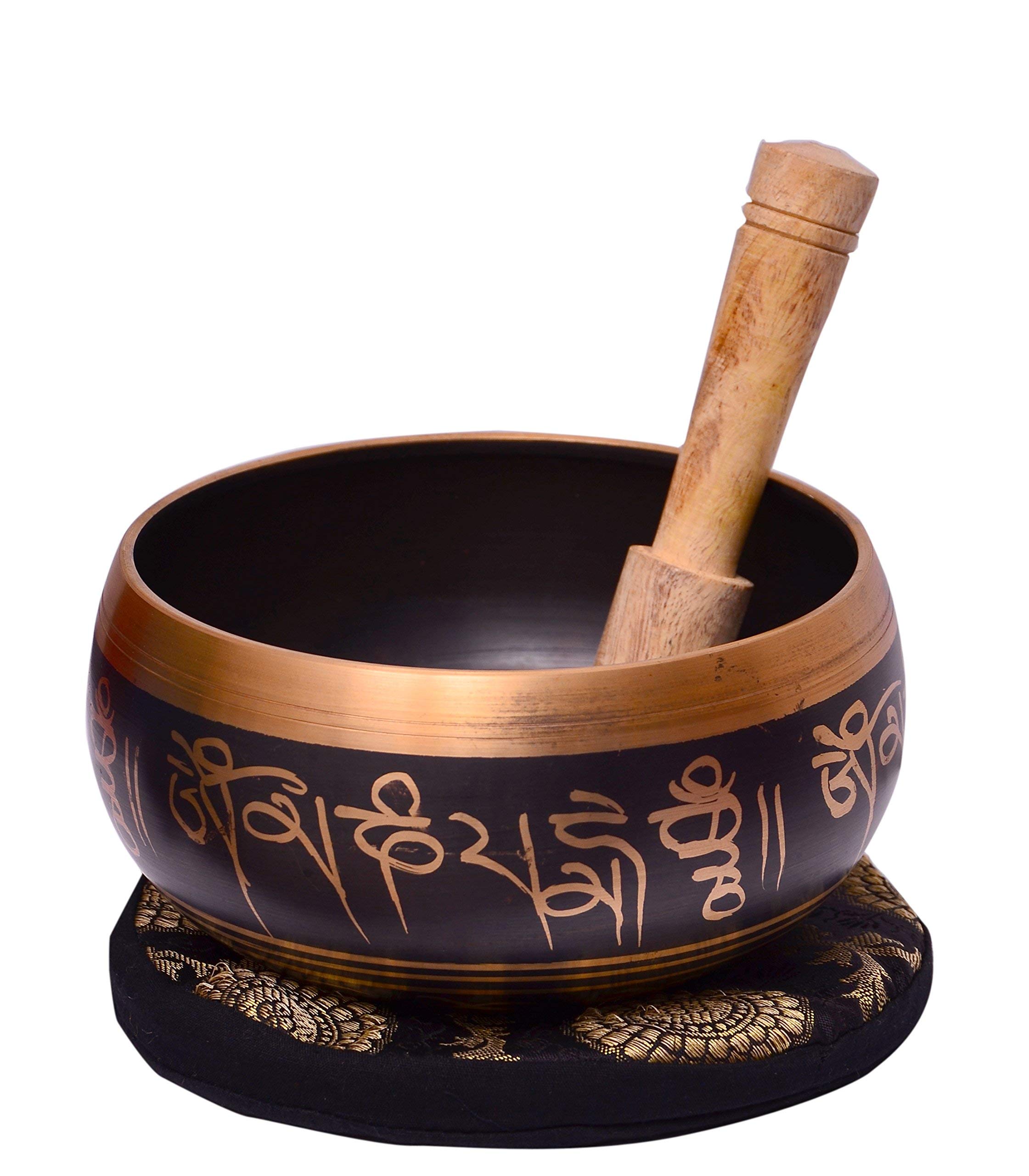 Purpledip Bell Metal Tibetan Buddhist Singing Bowl : Dhyana Musical Instrument For Meditation Or Prayer (10638)