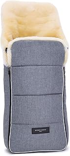 Lammfell Kinderwagen-Fußsack AROSA von WERNER CHRIST BABY – kuscheliger Buggy Lammfell-Fußsack, medizinisches Fell, als Wickelunterlage &amp; Kinderwageneinlage verwendbar, in blu (blau-meliert)