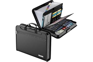 DocSafe Accordion File Organizer with Combination Lock,Fireproof Water Resistant Expanding File Folder with Multi Pockets,Document Organizer Home Office Travel Safe Storage for Letter Size Files,Black