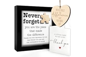 VINACREATIONS Thank You Appreciation Gift for Teacher Boss Leader Coworker, Never Forget the Difference You Make, Plaque Ornament Card Gifts Men Women, Office Desk Decor for Retirement Farewell Going Away HF395