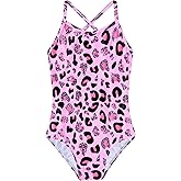 Girls Swimsuit One Piece Bathing Suit Quick Dry Beach Swimwear Cute Cross Shoulder Strap Swimming Suits 2-10 Years