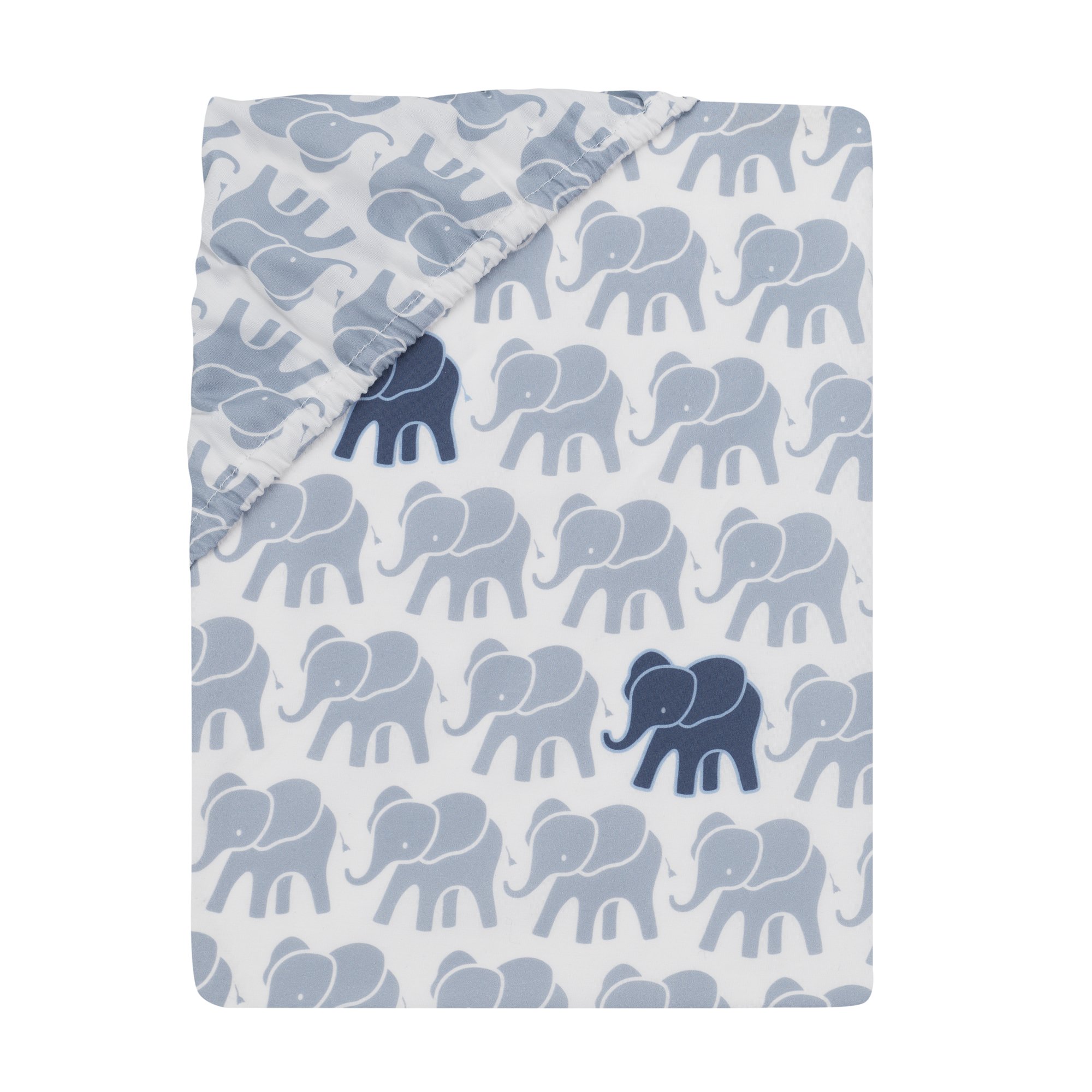 Lambs & Ivy Indigo Elephant Musical Mobile, Blue/White Baby