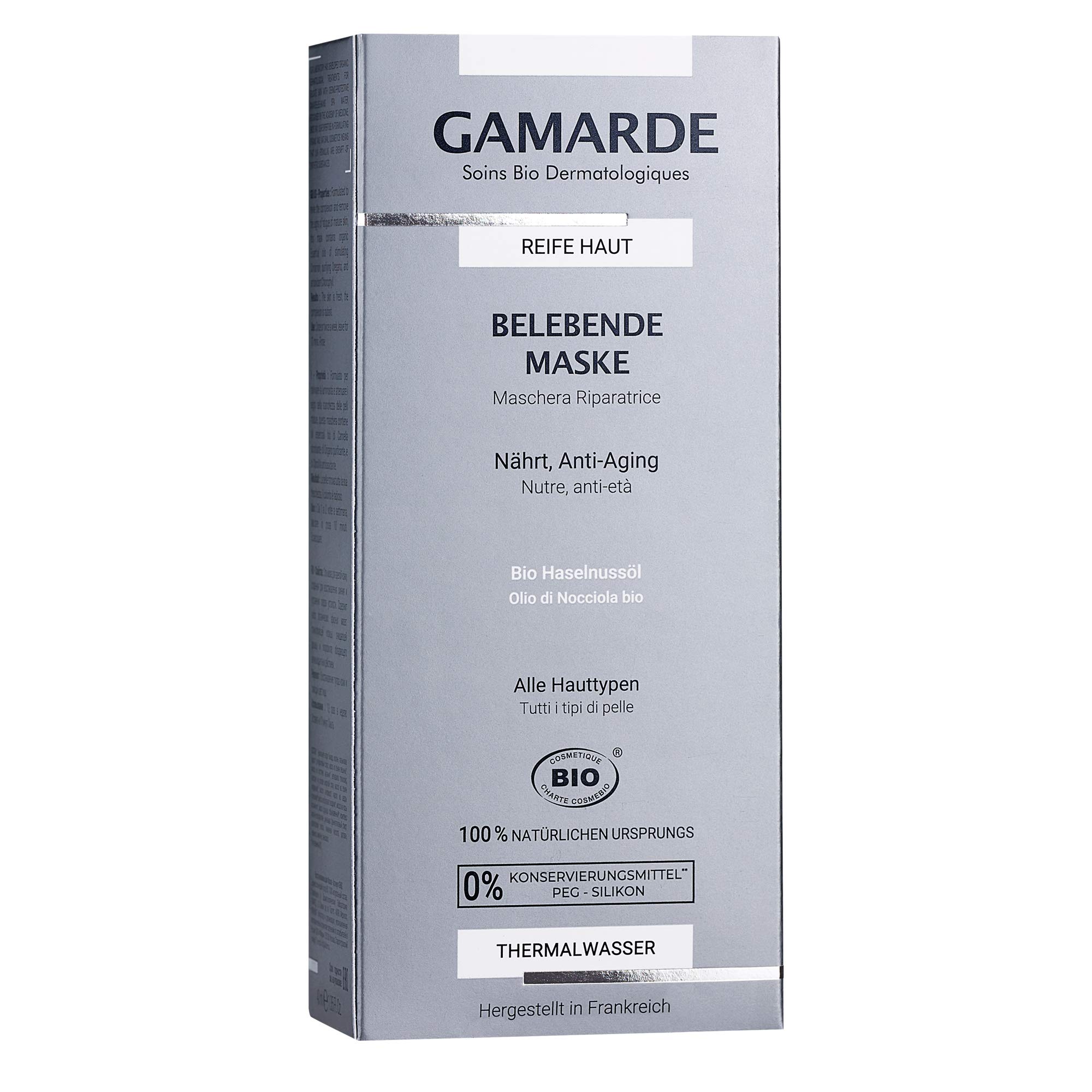 GAMARDE Organic Cosmetics: Invigorating Mask with Anti-Ageing Effect & Ani-Fatigue Formula for Mature Skin I Natural Cosmetics Face Mask I Natural Face Mask I Vegan Face Mask Men & Women I 40 ml