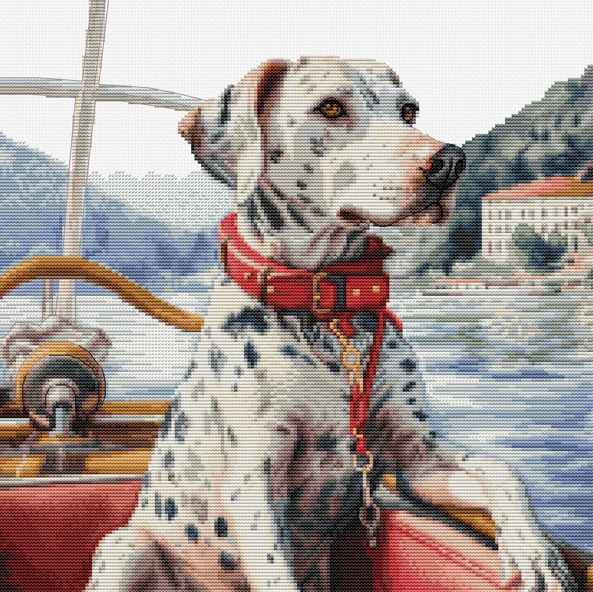 Luca-S Cross Stitch Kit The Dalmatian on Lake Como, BU5039, Counted Cross Stitch Kit for Adults, Needlecraft and Embroidery Kit — image 1