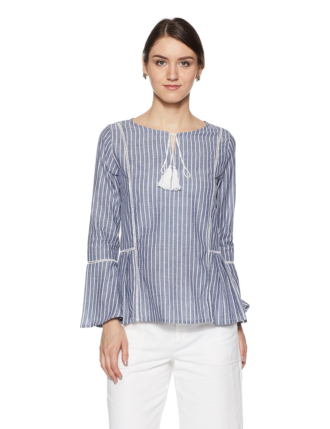 symbol amazon brand women's striped regular fit top