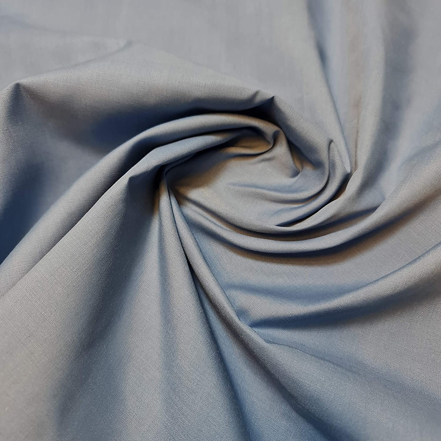 Textile Station Plain/Solid Dyed Polyester Polycotton Dress Craft Fabric Material 44" - 112 cm Wide Sold As 1 Meter Pre - Cut Lengths (Available in 42 Colours) (Chambray, 2 Meter)