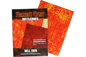 Dungeon Craft Battle Map for DND & RPG – Double-Sided Gloss Laminated 24"x33" Mat with 1" Grid – Wet/Dry Erase Tabletop Terrain – Hell Pack