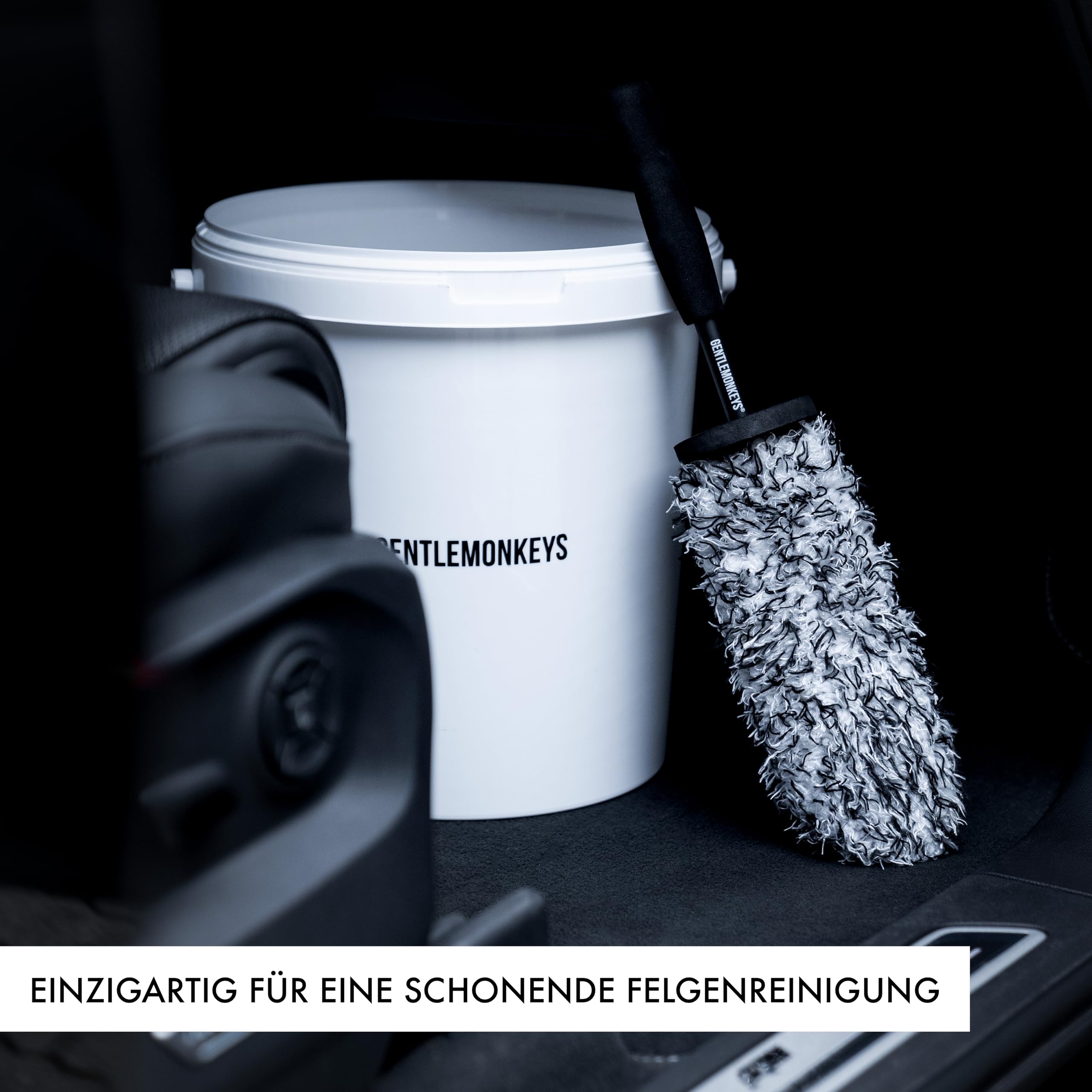 GENTLEMONKEYS Profi Mikrofaser Felgenbürste • Felgenreinigungsbürste mit wechselbarem Bürstenbezug • Auto Felgenbürste für schonende Reinigung • Microfaser Felgenbürste für alle Felgen 5