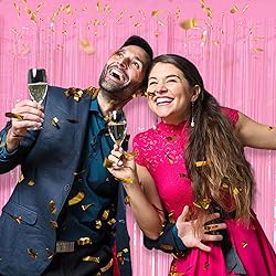 20 Pack Foil Curtain Pink Backdrop Streamers