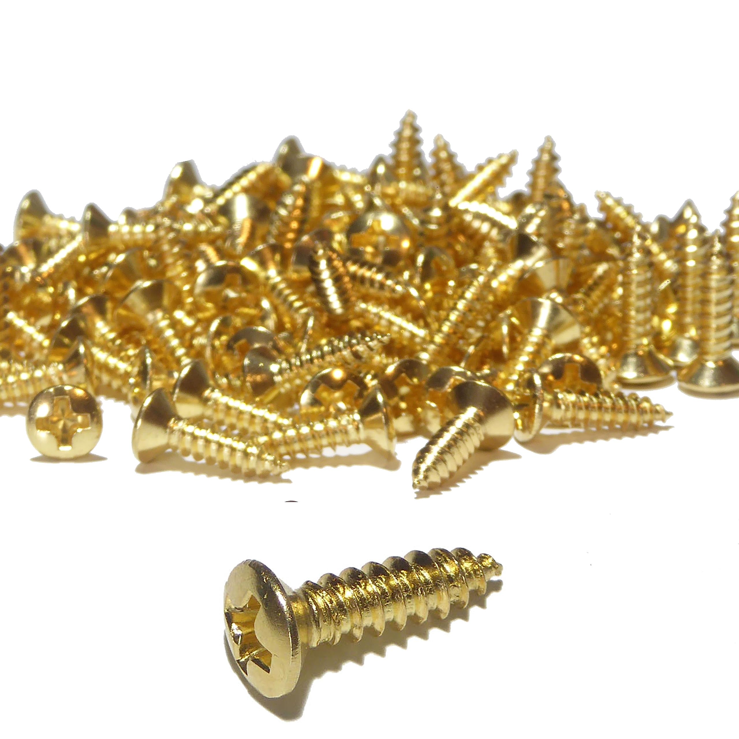 50x Guitar scratch plate/pick guard screws in gold 3mm x 12mm CSK model making hobby screws