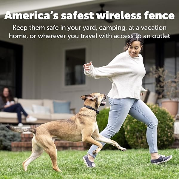 PETSAFE STAY & PLAY COMPACT WIRELESS FENCE – PORTABLE & NO-DIG – COVERS UP TO 3/4 ACRE – FOR DOGS 5LB+