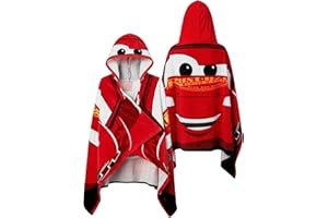 Disney Cars Boys Towel, Lightning McQueen Swimming Towel for The Pool, Wearable Beach Towels, Wrap Bath Towels, Red One Size