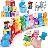 hahaland Toddler Learning Farm Train Set for Toddlers 1-3 Years - Counting Matching & Sorting Montessori Toys, Finger Puppets