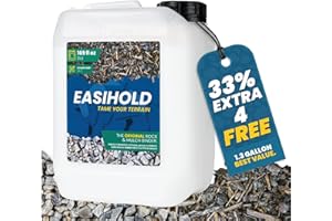 VUBA Easihold Rock Glue 1.3 Gallon – Gravel Binder for Pea Gravel & Stones. Long-Lasting Mulch Glue for Landscaping – Non-Toxic, Ready-to-Use Gravel Lockdown for Paths, Patios & Garden Borders